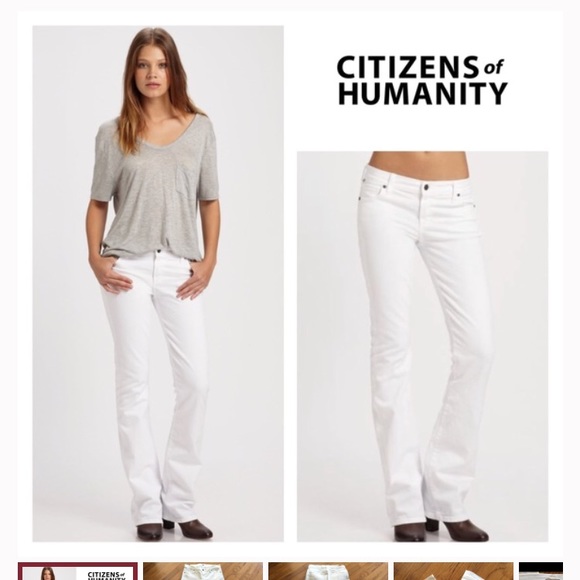 Citizens of Humanity White Boot Cut Jeans - Picture 8 of 9